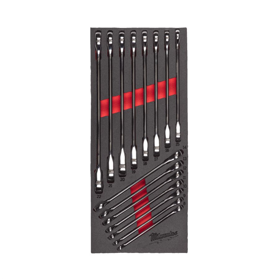MAX BITE Ratschen-Ringmaulschlüssel Einlage 15-teilige Einlage für Werkstattwagen 78 cm - 1 Stück